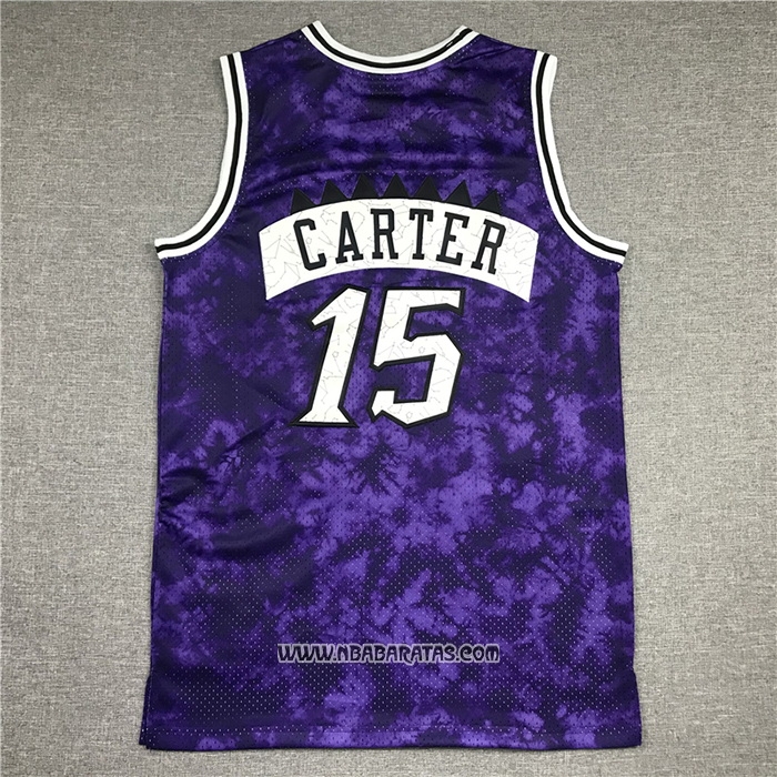 Camiseta Toronto Raptors Vince Carter #15 Galaxy Violeta